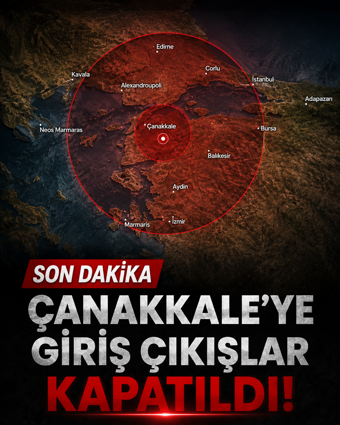 Çanakkalede Alarm Verildi