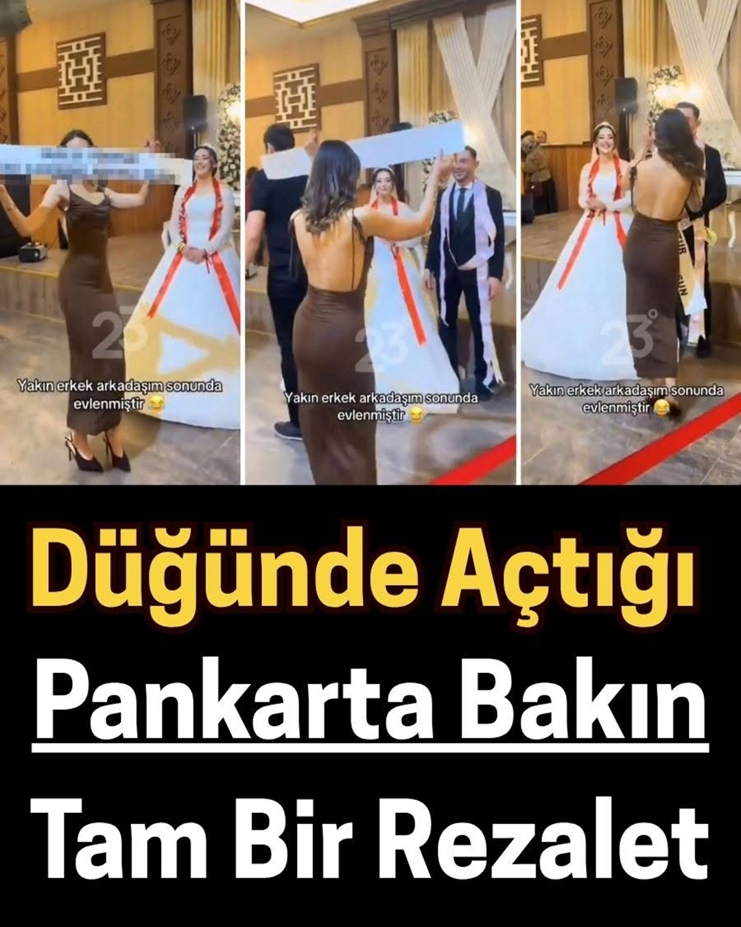 Düğünde Açtığı Pankarta Bakın