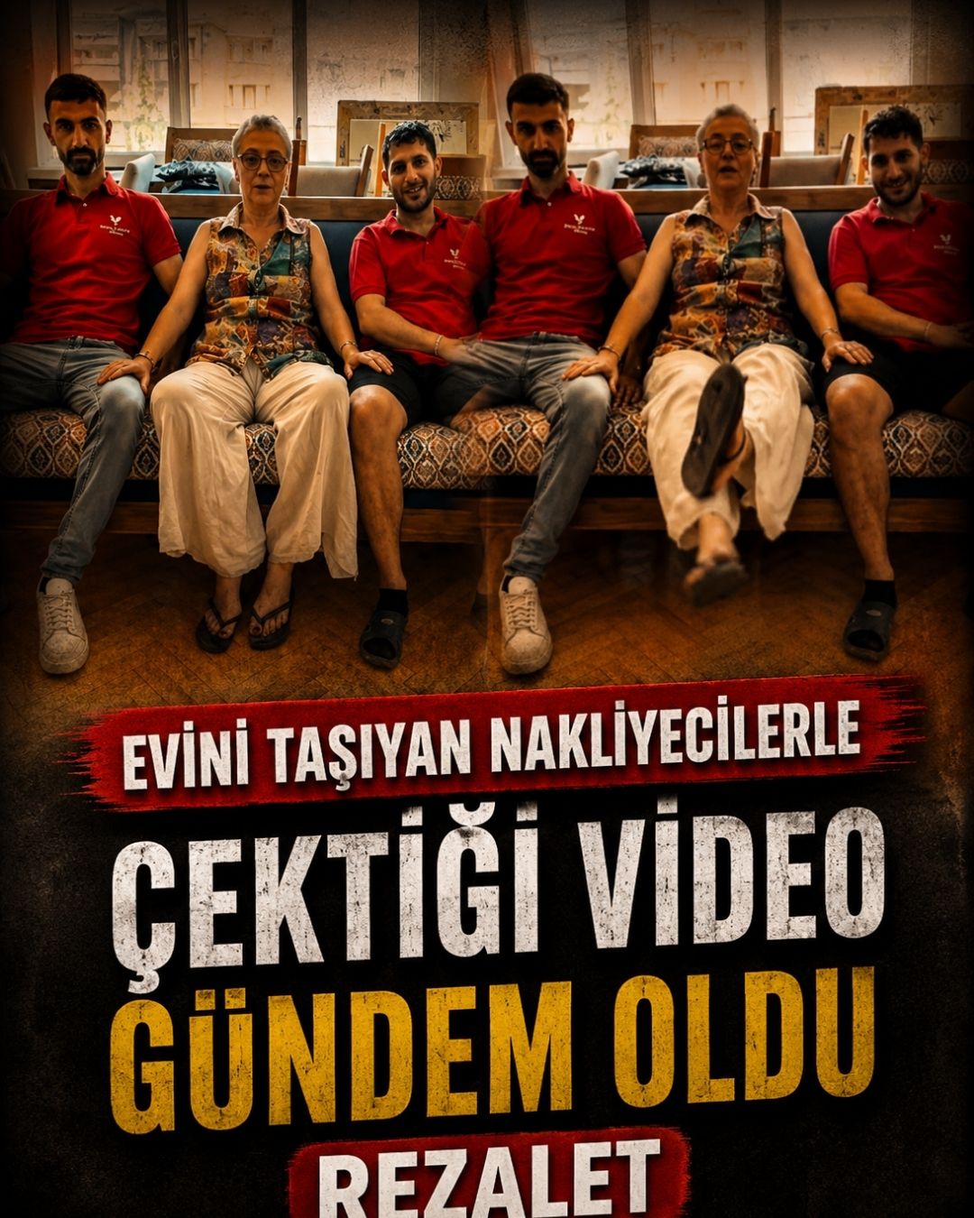 Evini taşıttırdığı nakliyecilerle video çekti