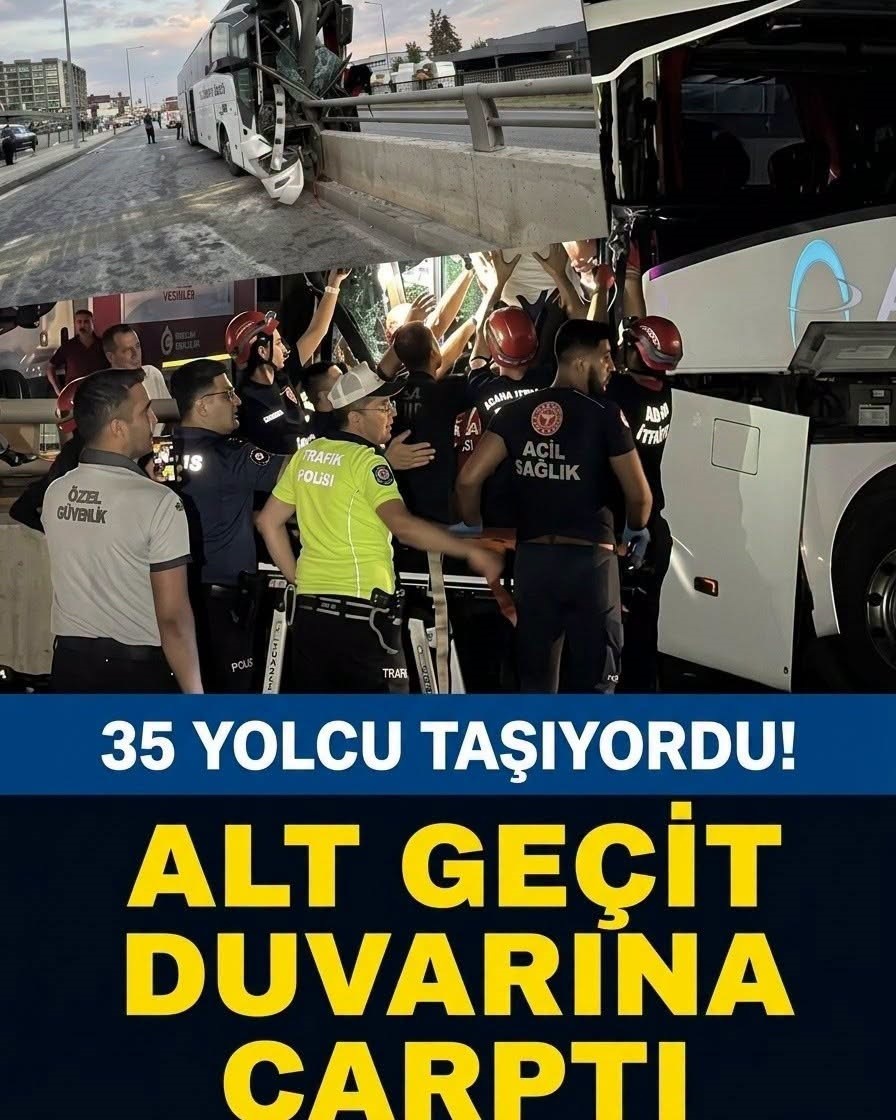 Yolcu otobüsü kaza yaptı!