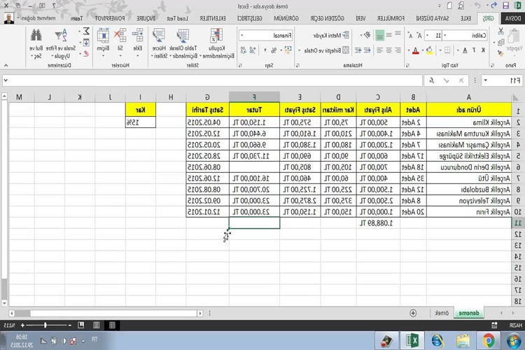 Excel Giriş Menüsünde Yer Alan Temel Sekmeler Nelerdir?