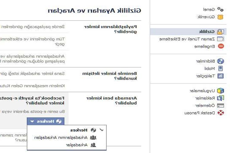 Facebook Arkadaş Gizlilik Ayarları Nasıl Yapılır?